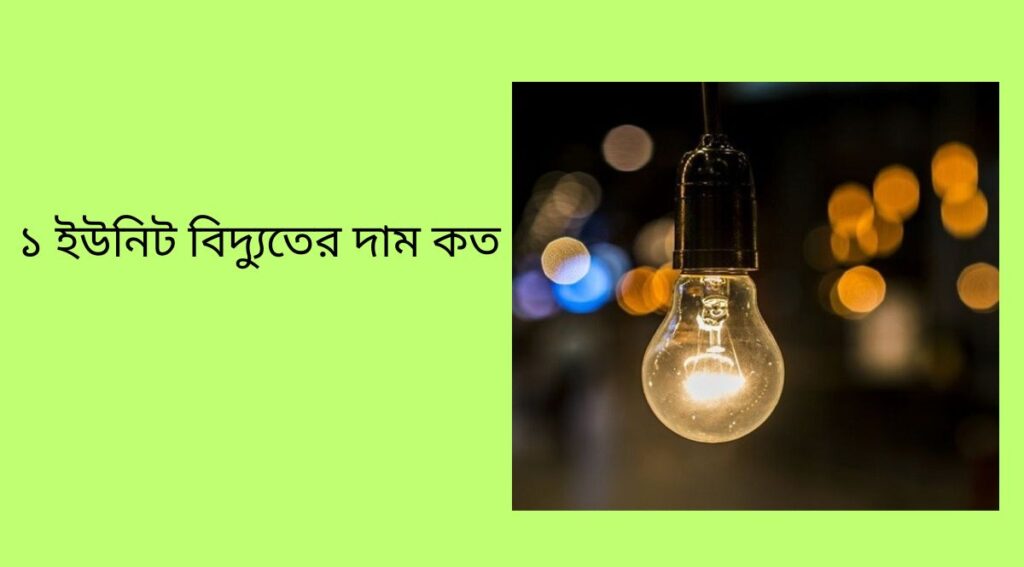 ১ ইউনিট বিদ্যুতের দাম কত
