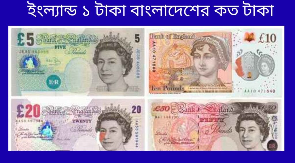ইংল্যান্ড ১ টাকা বাংলাদেশের কত টাকা